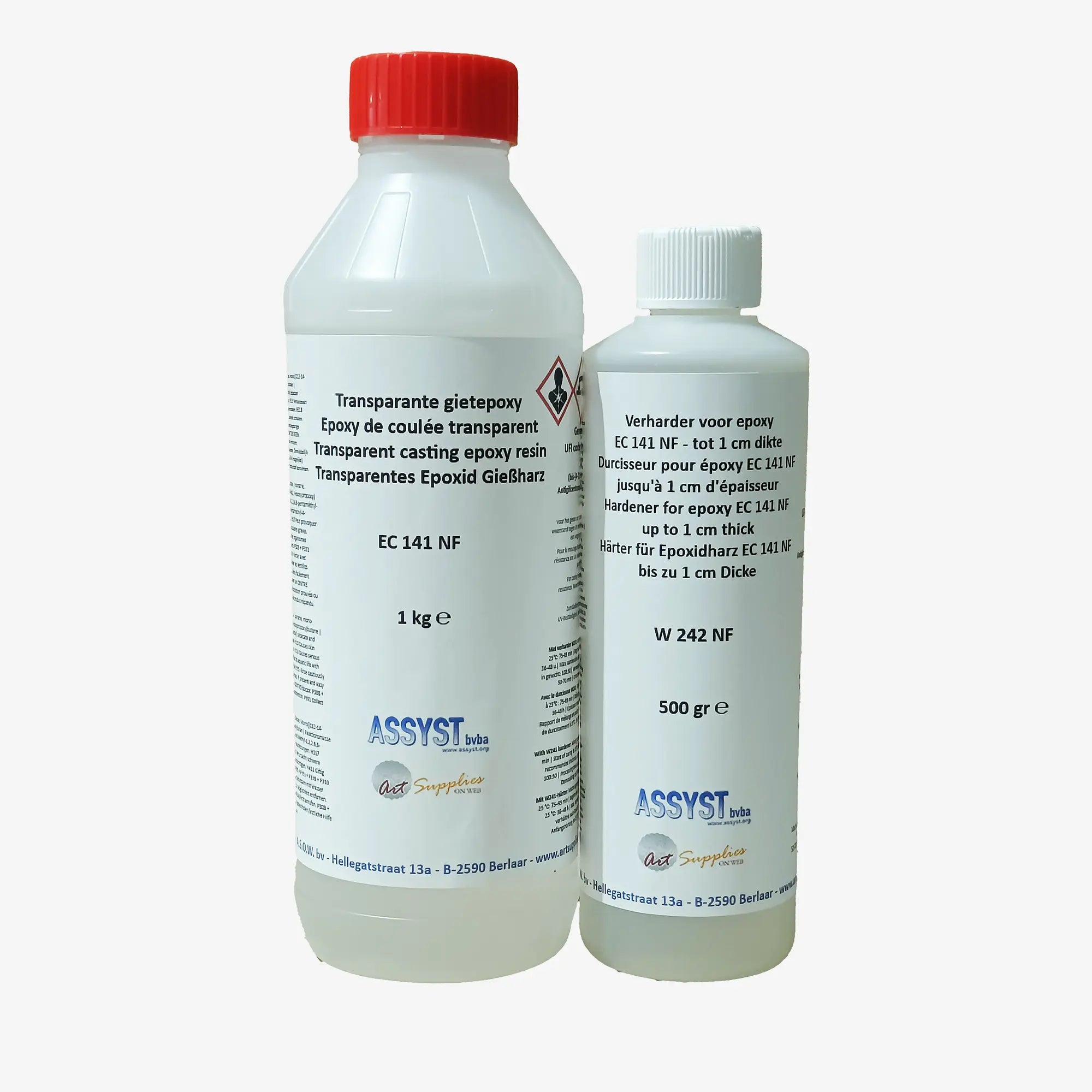 Transparante gietepoxy EC 141 + W242 tot 1 cm dikte