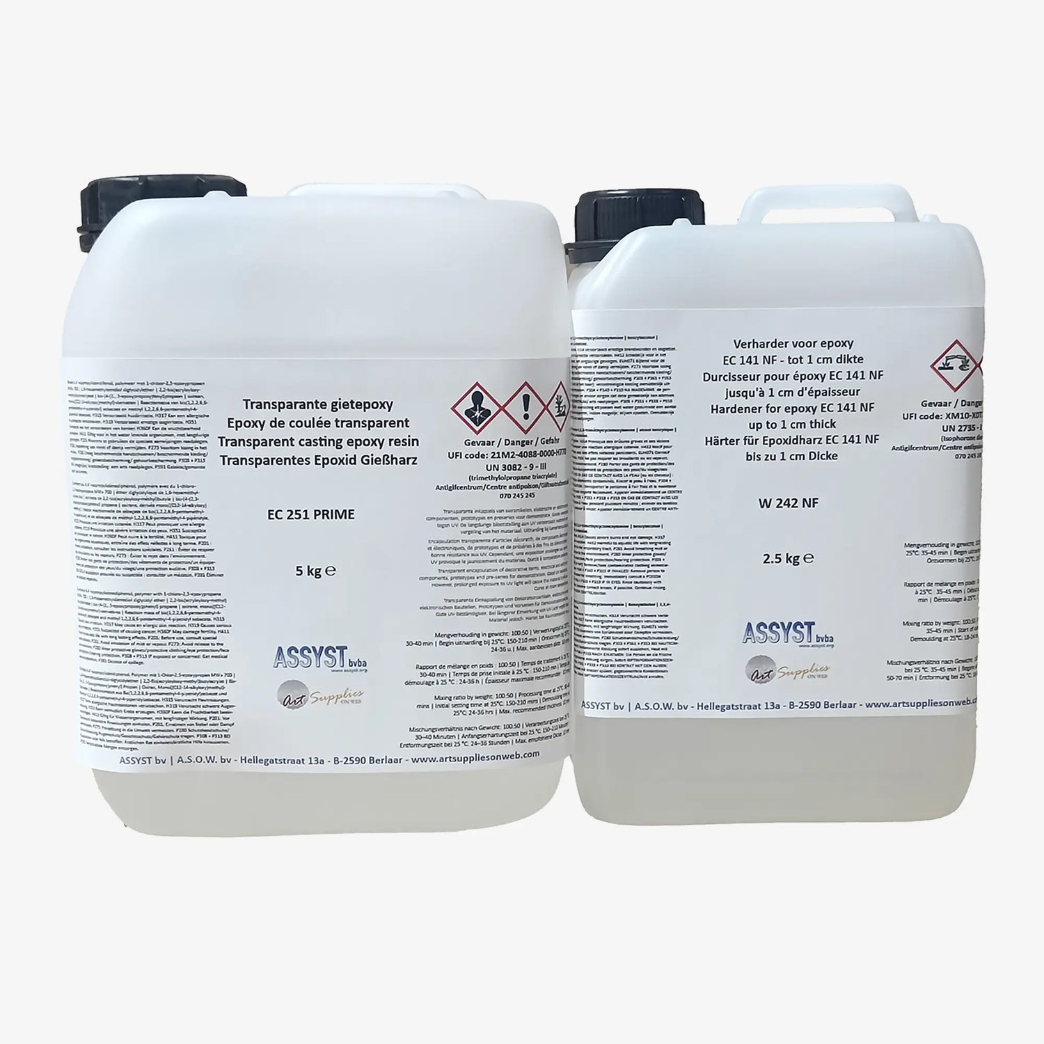 Flexibele transparante gietepoxy EC251+W242 tot 1 cm dikte