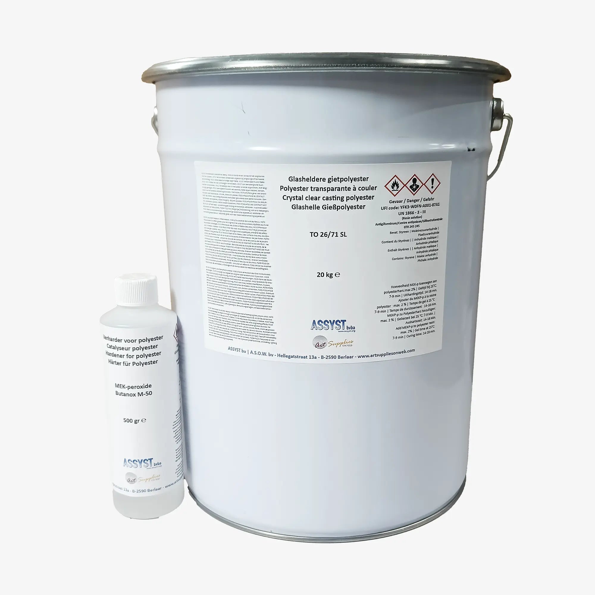 Résine polyester à couler transparente 26/71 + durcisseur
