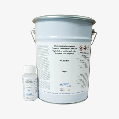 Résine polyester à couler transparente 26/71 + durcisseur