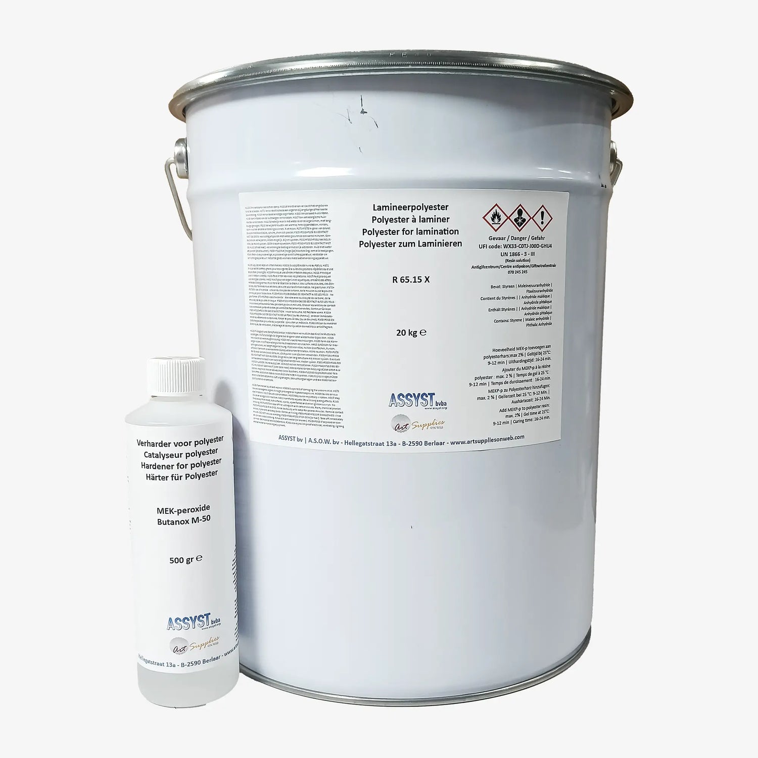 Laminating polyester resin 65.15 + hardener