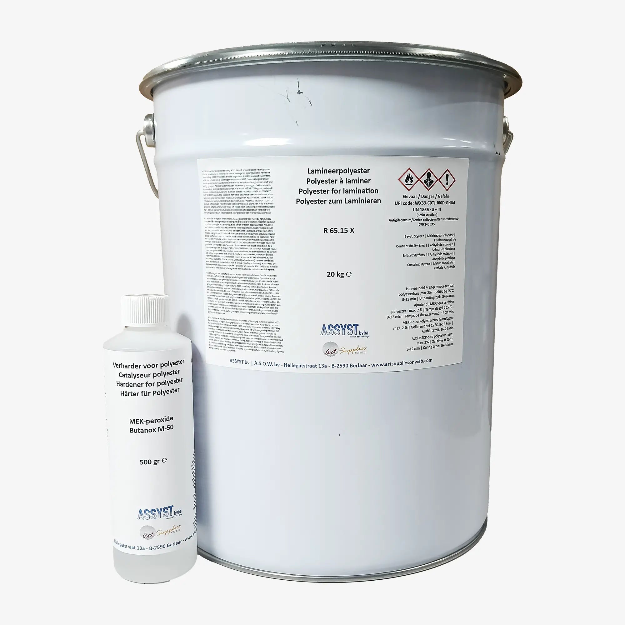 Laminating polyester resin 65.15 + hardener