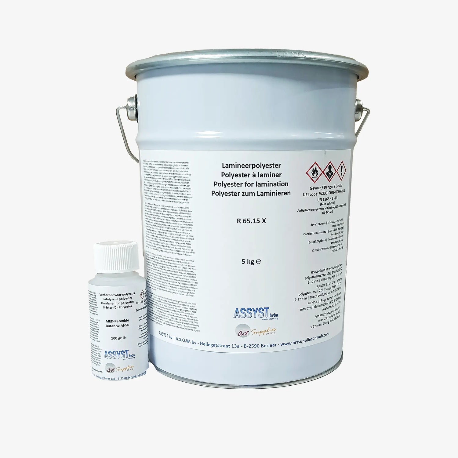 Laminating polyester resin 65.15 + hardener