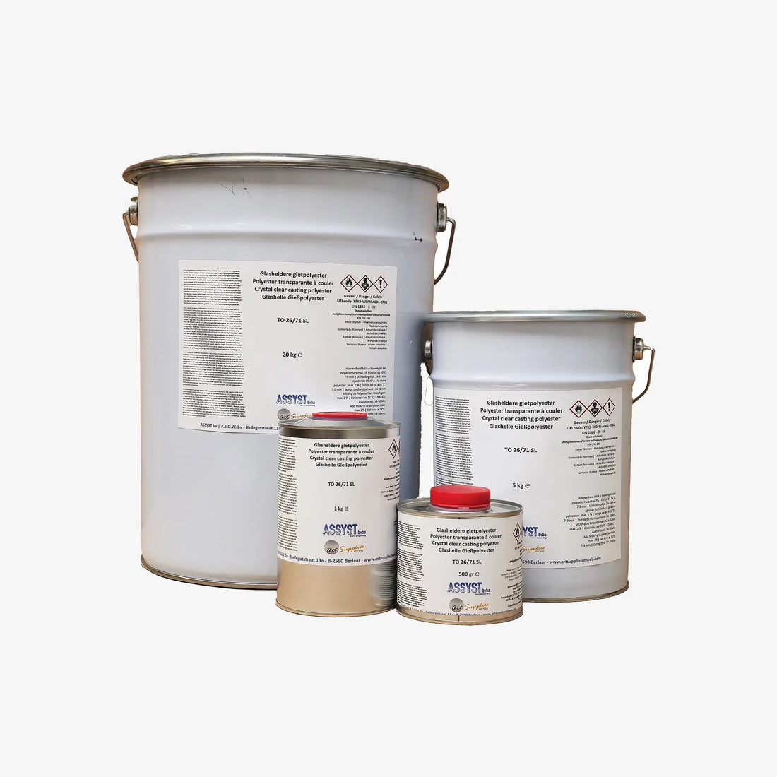 Glasheldere gietpolyester 26/71