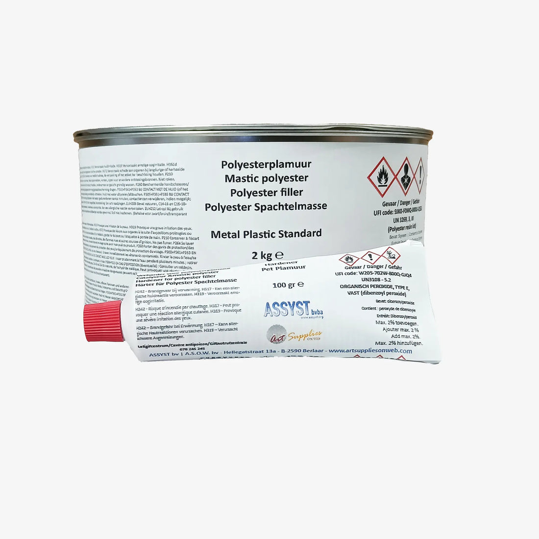 Polyesterplamuur + verharder