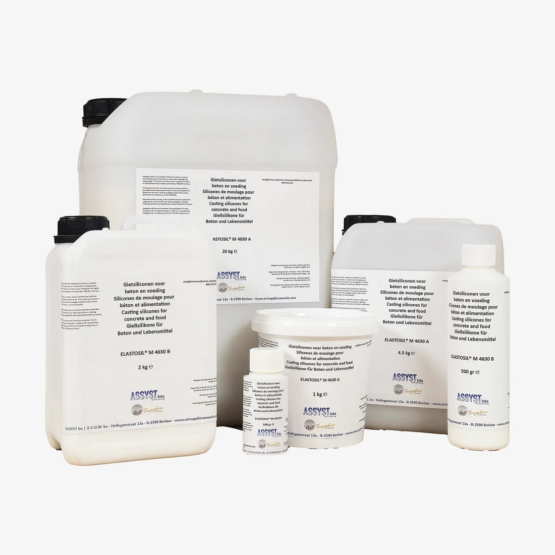 Siliconen voor voeding en beton A+B